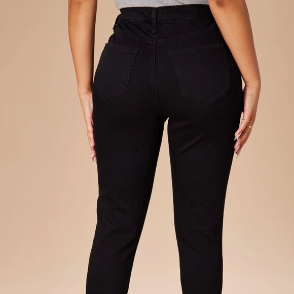 Black High Waist Skinny Leg Jeans. Size 11 - Picture 3 of 3